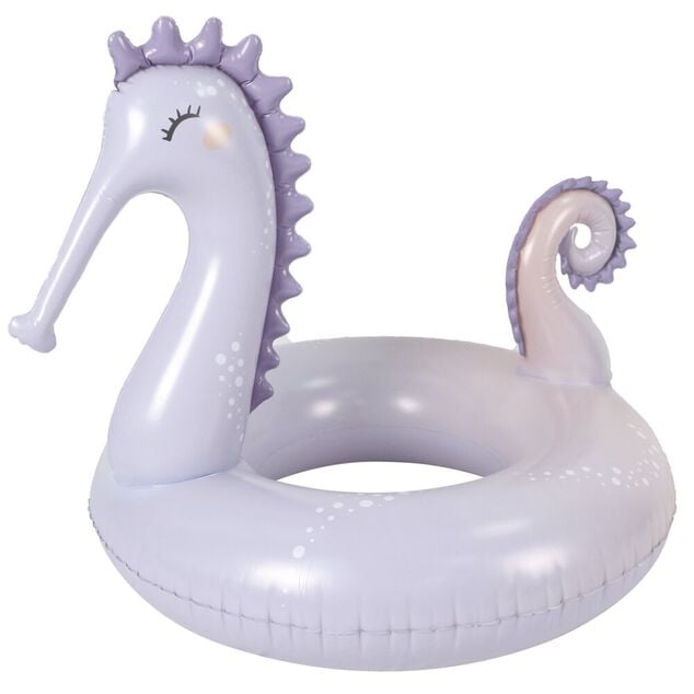 Bou&eacute;e ronde t&ecirc;te d'hippocampe en plastique gris L101xH86cm