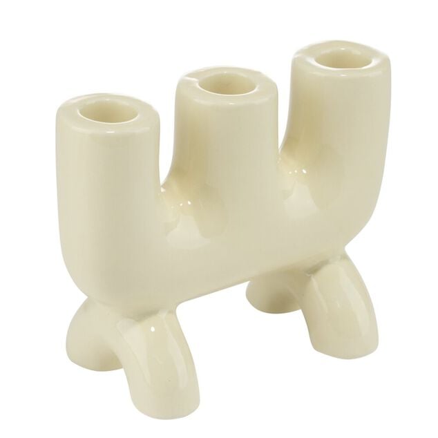 Bougeoir dolomite triple 15x12xH6cm (2 mod&egrave;les)