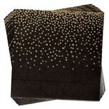 Serviette en papier noir et dor&eacute; x20