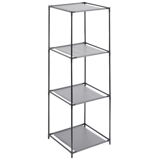 &Eacute;tag&egrave;re 4 niveaux 3 compartiments m&eacute;tal noir 35x35xH102cm