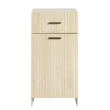 Meuble salle de bain en bois 1 tiroir 1 porte avec panière amovible 40x30xH80cm