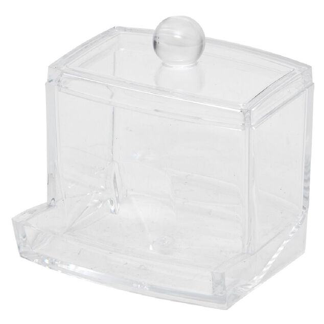Bo&icirc;te distributeur &agrave; coton tige transparent