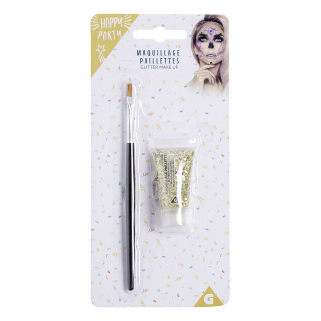 Maquillage paillettes avec pinceau - 4 coloris