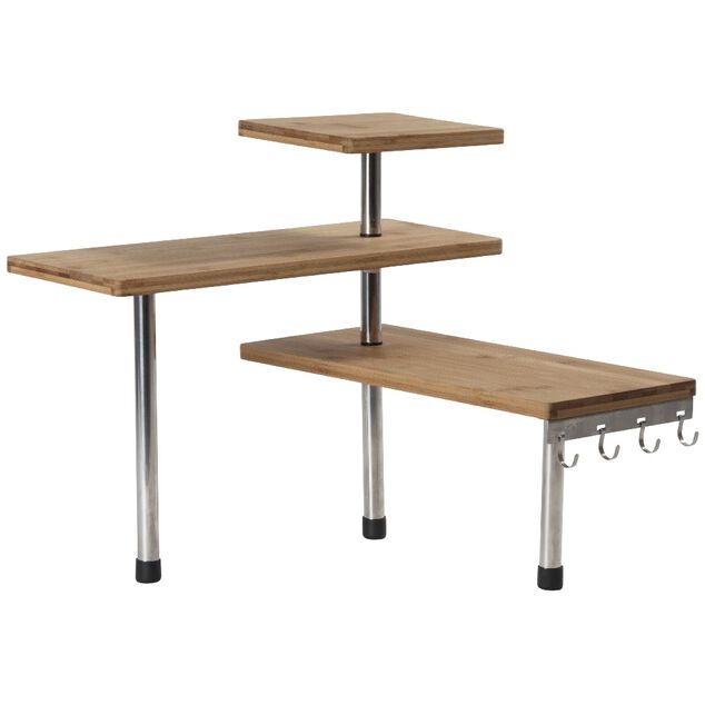 &Eacute;tag&egrave;re d'angle modulable en bambou