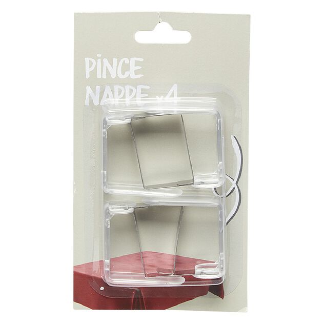 Pince nappe transparent x4