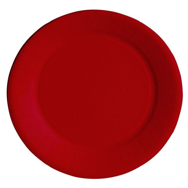 Lot de 10 assiettes en carton rouge Ø23 cm