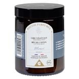 Bougie vintage bleue dans verre senteur mono&iuml; &Oslash;7xH8cm