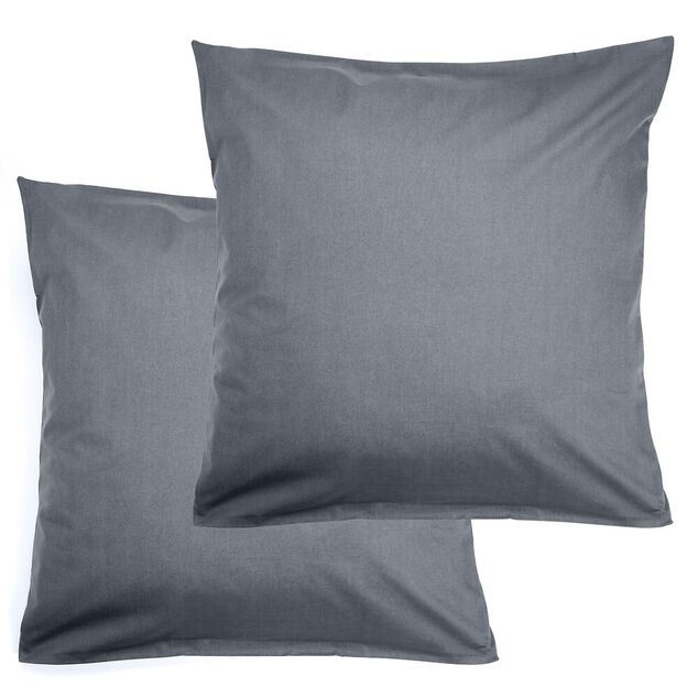 Taie d'oreiller 63x63cm coton uni x2 (6 mod&egrave;les)