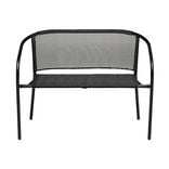 Banc de jardin Mac&eacute;o acier et textil&egrave;ne noir 103x58xH75cm