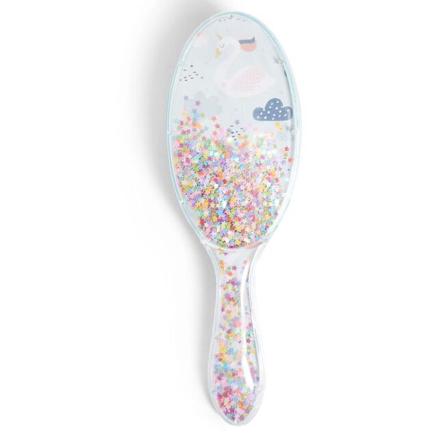 Brosse à cheveux enfant manche étoiles L21cm (2 modèles)