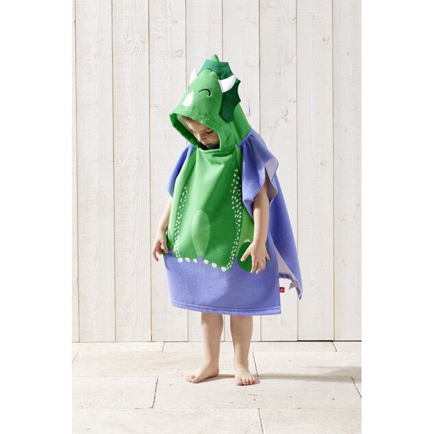 Poncho de plage enfant dinosaure TU 55x110cm