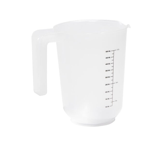 Verre mesureur 500ml plastique blanc transparent