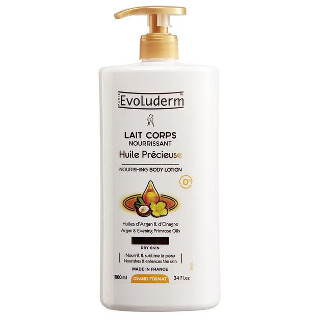 Lait corps Evoluderm huile pr&eacute;cieuse 1L