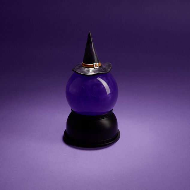 D&eacute;coration Halloween boule anim&eacute;e LED chapeau sorci&egrave;re