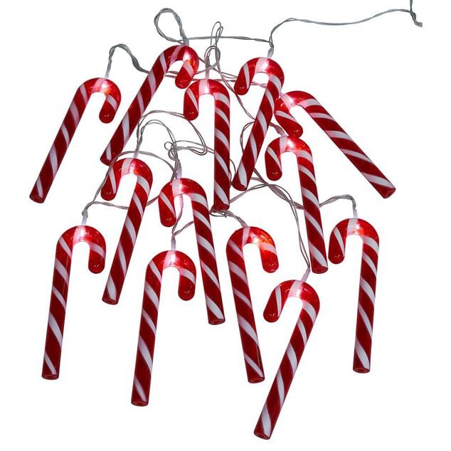 Guirlande lumineuse solaire sucre d'orge 20LED blanc froid 3,8m