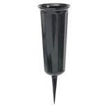 Vase fun&eacute;raire &agrave; planter plastique noir &Oslash;6,5xH23cm