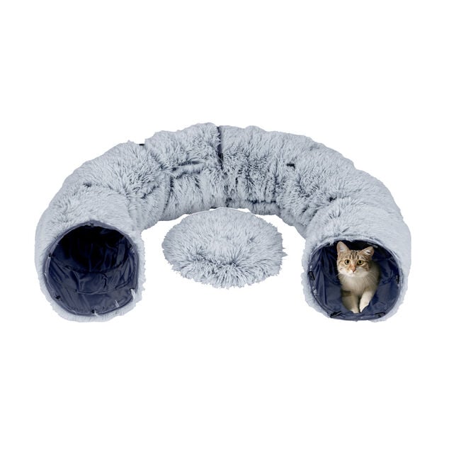 Tunnel et lit pour chat 2en1 Ø85xH26cm