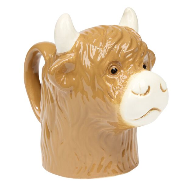 Vase d&eacute;coratif vache Highland marron H18cm