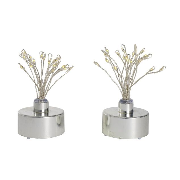 D&eacute;coration lumineuse x2 effet bouquet 20LED blanc chaud