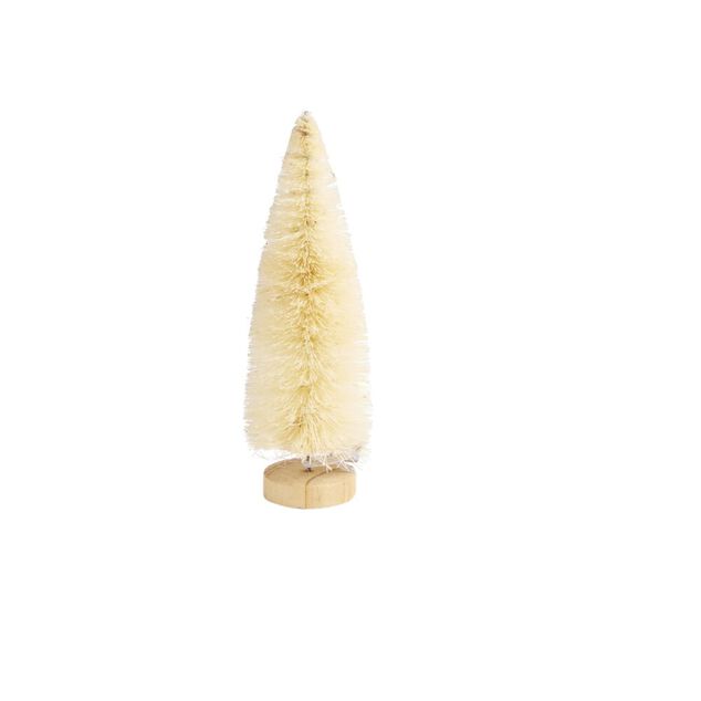 D&eacute;coration sapin blanc lumineux LED &agrave; piles H16cm