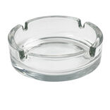 Cendrier rond transparent en verre x2