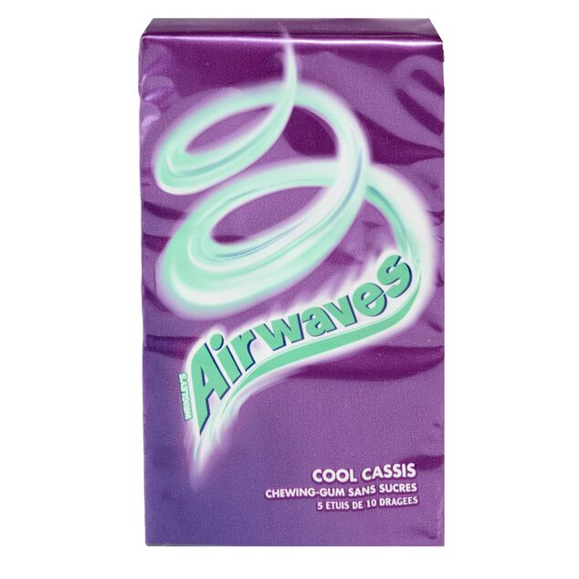 Chewing-gum Airwaves cassis 5 &eacute;tuis de 10 drag&eacute;es