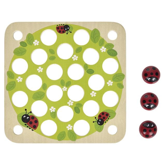 Jeu de m&eacute;moire coccinelle en bois - 27 pi&egrave;ces