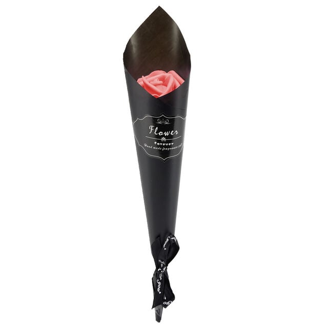 Rose &eacute;ternelle avec tige verte 5x5xH28cm (3 mod&egrave;les)