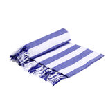 Fouta de plage 2 personnes marini&egrave;re blanc et bleu 200x200cm
