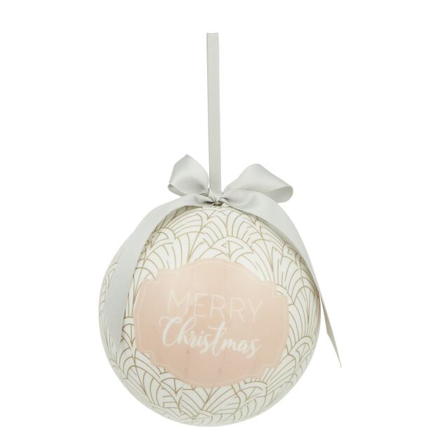 Boule de No&euml;l motif et inscription Merry Christmas &Oslash;12 cm