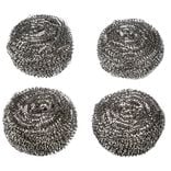 Tampon &agrave; r&eacute;curer boule en inox x 4