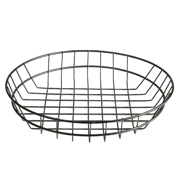 Corbeille &agrave; fruit ronde en m&eacute;tal noir &Oslash;25xH4cm