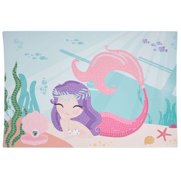 Lot de 4 mosaïques géantes à sticker thème sirène 40x60cm