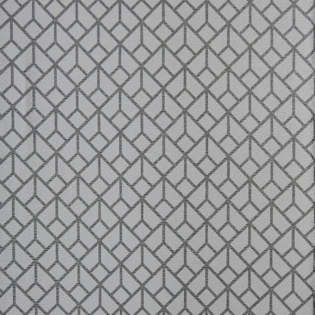 Voilage &agrave; oeillets imprim&eacute; graphique blanc 140x240cm