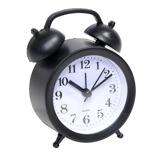 Mini r&eacute;veil analogique &agrave; quartz en plastique avec alarme 11,8x9xH4cm (4 mod&egrave;les)