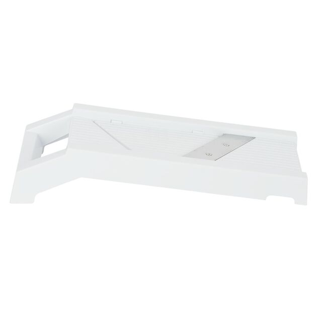 Mandoline multiusage 4 accessoires inox et plastique blanc