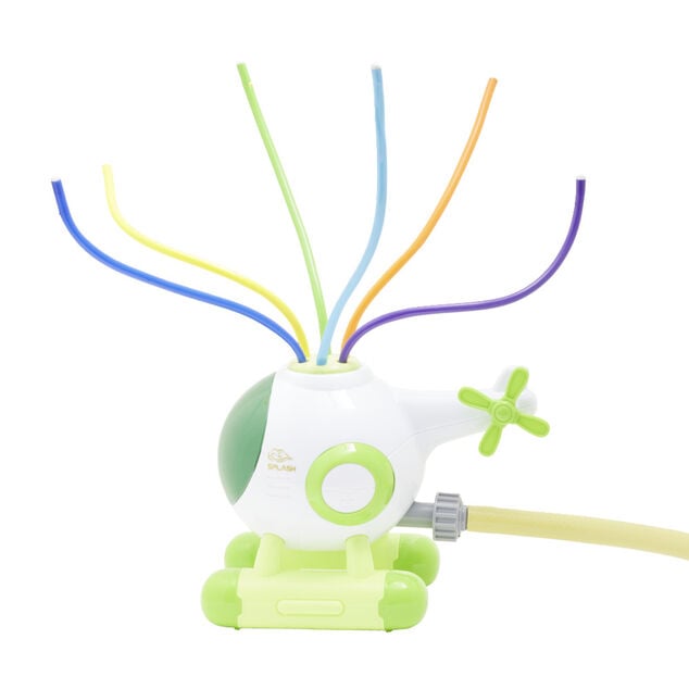 H&eacute;licopt&egrave;re avec jet d'eau en plastique 23x14xH22cm