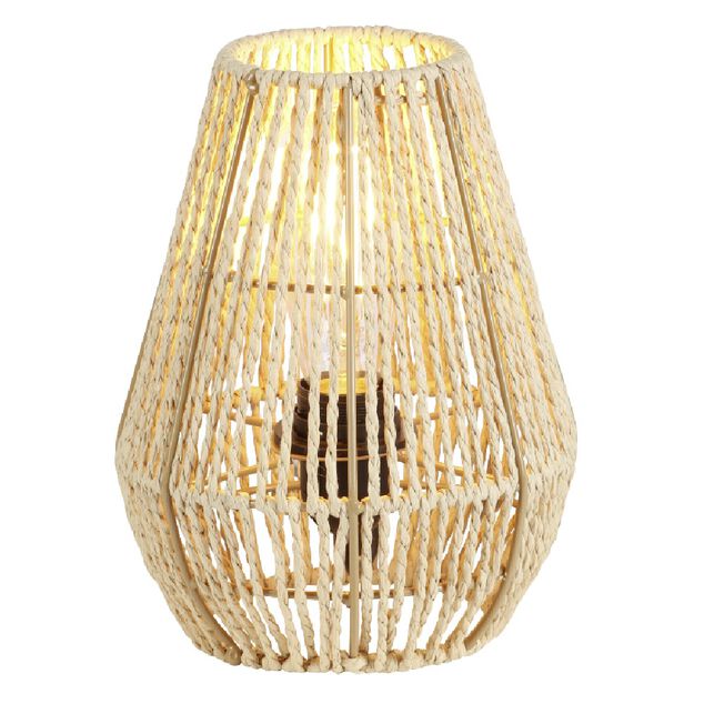 Lampe de chevet avec abat jour en cordage imitation jute naturel