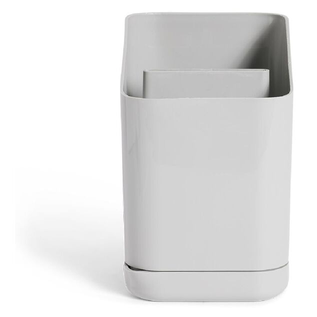 Égoutoir à couverts et ustensiles plastique gris - 11x11xH17cm