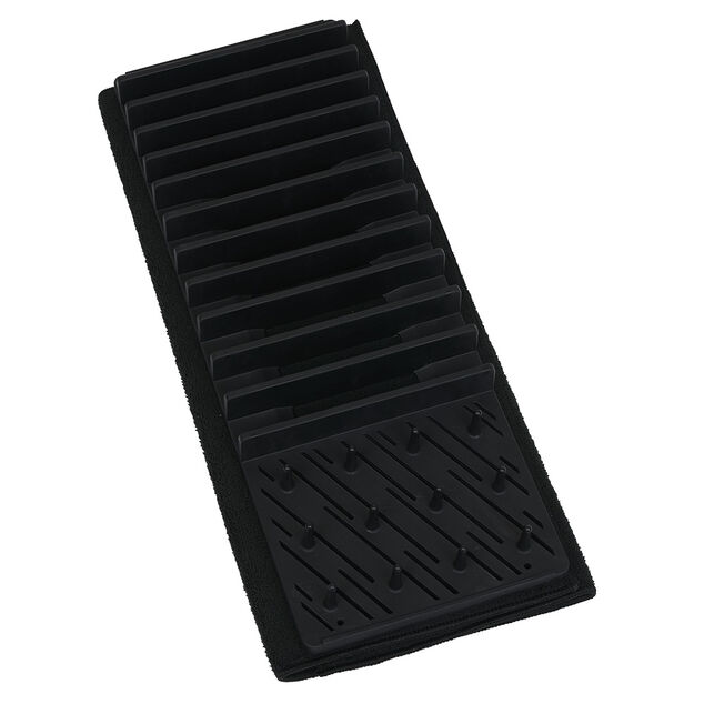&Eacute;gouttoir avec tapis pliable noir 11 rang&eacute;es 12 picots