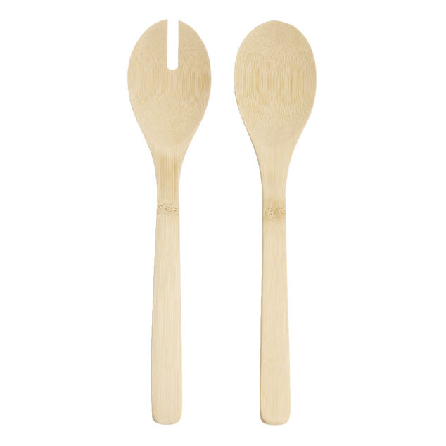 Couvert à salade en bambou x2