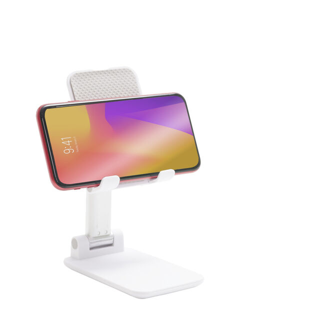 Support t&eacute;l&eacute;phone multiposition blanc 6,5x2,7xH11cm