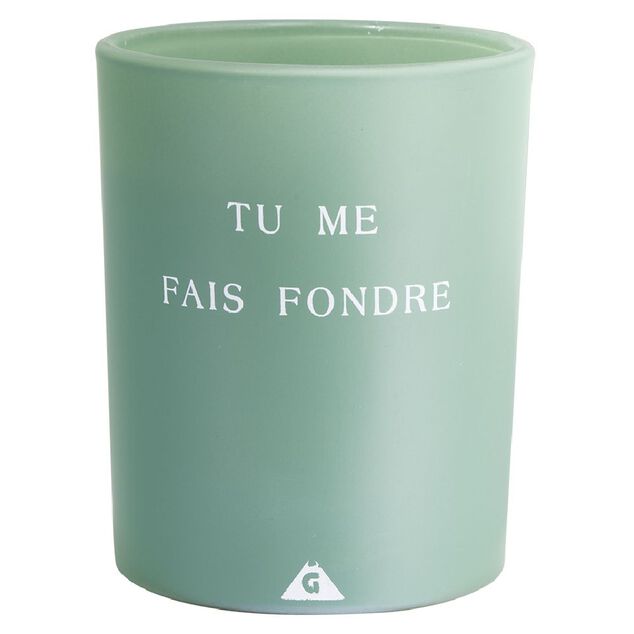Bougie verte imprim&eacute;e senteur eucalyptus 40H