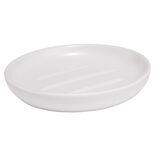 Porte-savon rond c&eacute;ramique blanc &Oslash;10xH2cm