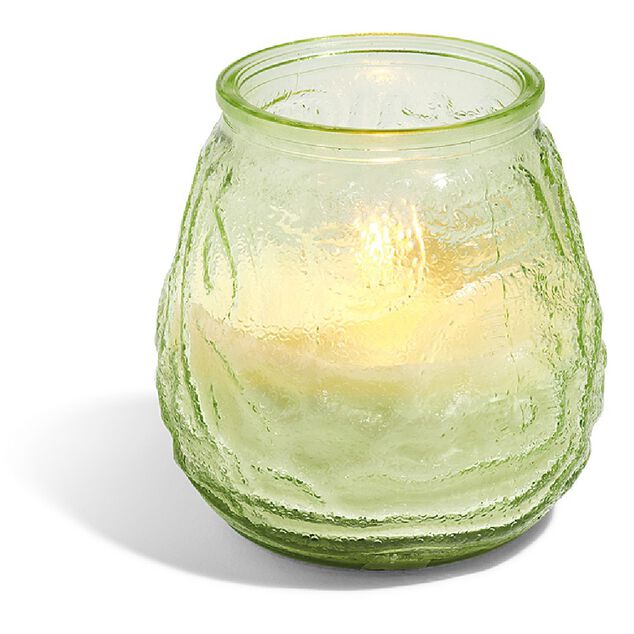 Bougie citronnelle verre relief &Oslash;9xH10cm (2 mod&egrave;les)