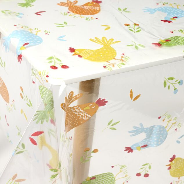Toile cir&eacute;e au m&egrave;tre collection &eacute;t&eacute; motifs coqs 140cm