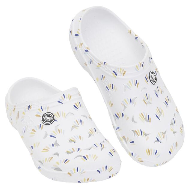 Sabots Hipps Femme plastique blanc motif tricolore T40/41