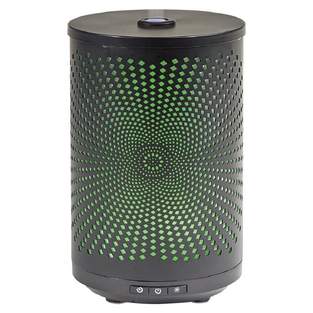 Diffuseur ultrasonique lumineux Mess&eacute;gu&eacute; cylindrique noir 120 ml