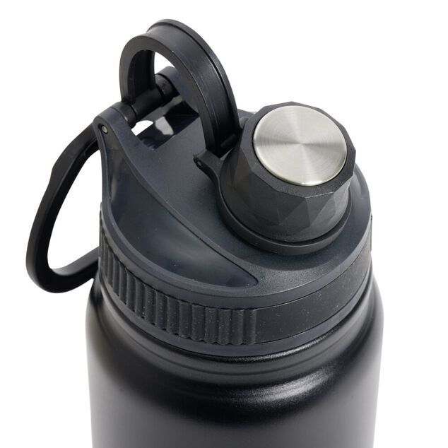Gourde en inox 850ml noire &Oslash;7,8xH28,5cm