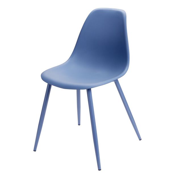 Chaise First métal et plastique bleu 42,5x50xH78,5cm